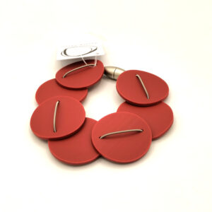 Bracciale Flat metal red pastel