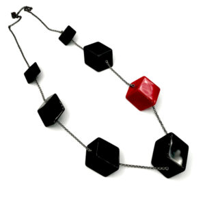 Collana Cubica nero e rosso