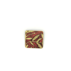 Spilla quadrata rosso cupo small